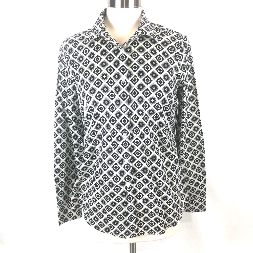 J. Crew geometric pattern perfect shirt 8